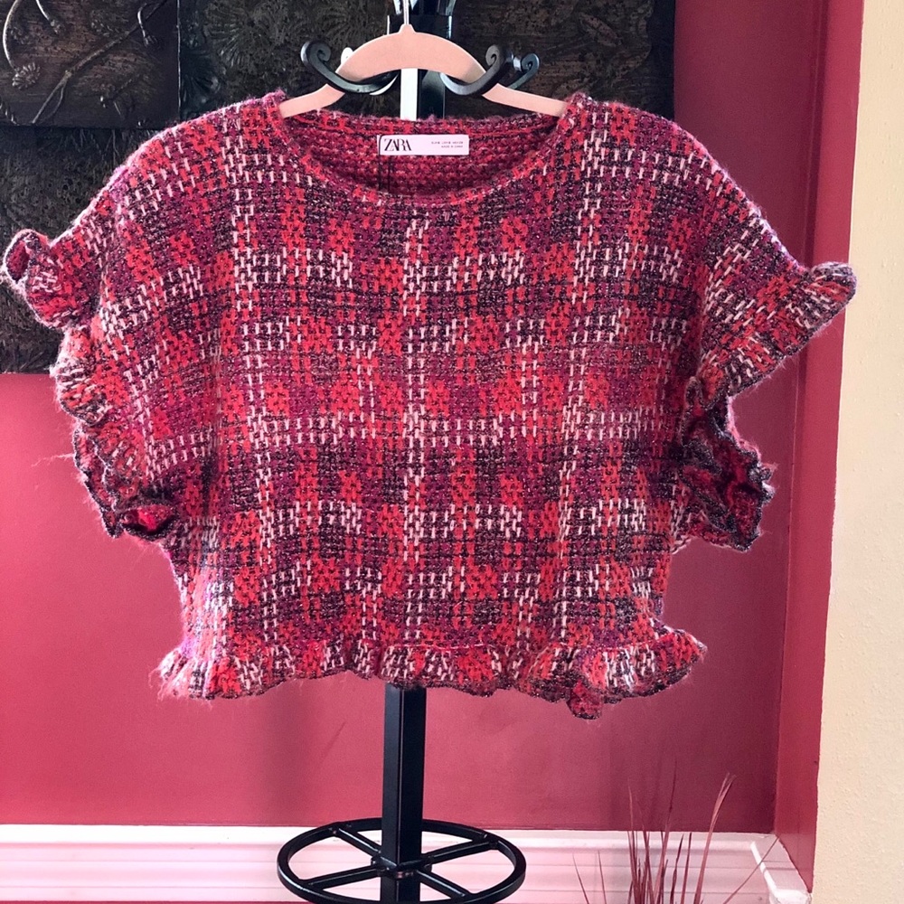 Zara Knit Ruffle Top - Picture 7 of 9
